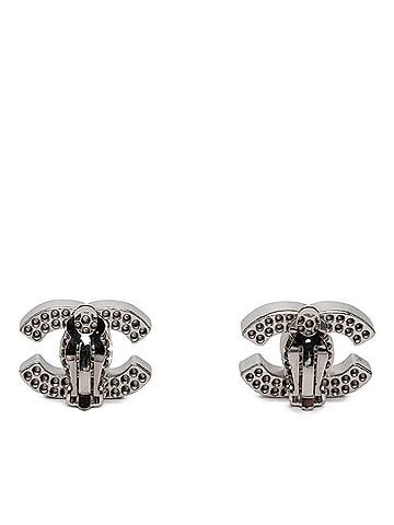 Chanel Chanel Coco Mark Punching Earrings 03P Silver Metal Women's CHANEL (view 2)