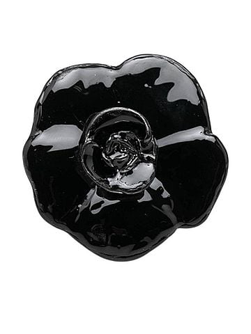 Chanel Chanel Camellia Ring, 01A, Silver and Black Metal, Women's, CHANEL (view 1)