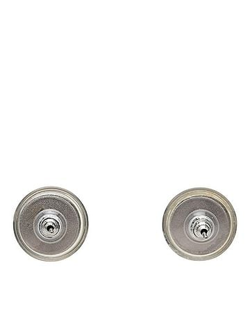 Chanel Chanel Coco Mark Stud Earrings, Silver, Clear Metal, Women's CHANEL (view 2)