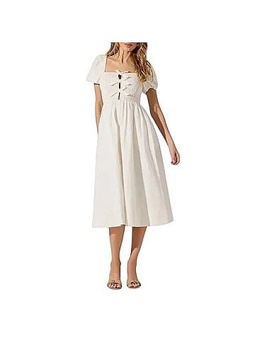 Astr Bow Detail Smock Bodice Casual Dress (view 1)