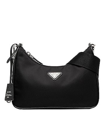 Prada Prada Triangle Logo Plate 2005 Re-Edition Re-Nylon Crossbody Shoulder Bag Black Nylon Leather Women's PRADA (view 1)