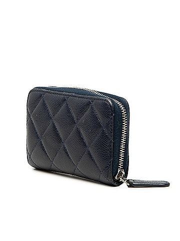 Chanel Chanel Matelassé Coco Mark Wallet/Coin Purse, Navy Caviar Leather, Women's CHANEL (view 2)