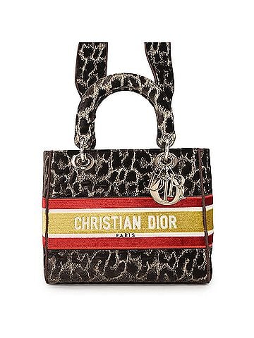 Christian Dior Christian Dior Lady D-Lite Medium Velvet Handbag M0565OTGT 2-way Leopard Print for Women (view 1)