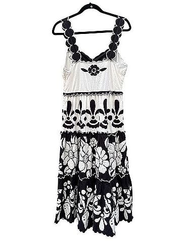 FARM Rio Scallop Trim Embroidered Midi Dress Casual Dress (view 2)