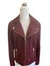 Calvin Klein 100% Faux Suede Solid Red Burgundy Gold Jacket Size M - photo 1