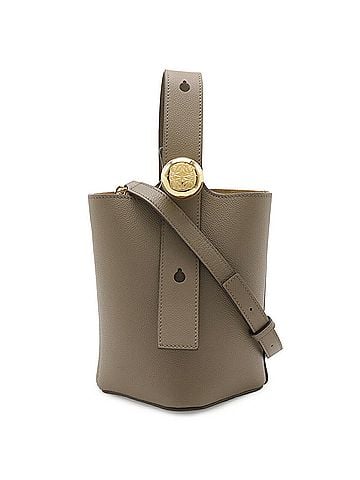 Loewe LOEWE Pebble Bucket Bag Mini Handbag Shoulder Calfskin Leather Greige AANBBBMX31 (view 1)