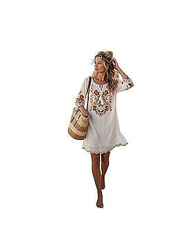casual dress sales Women Dresses Sale Clearance, Ladies Short Sleeve Maxi Dresses V Neck Floral Swing A-Line Midi Dresses Beach Boho Polka Dot Dress Casual Loose Evening Party Elegant Wedding Guest Dresses