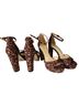 Jessica Simpson Animal Print Brown Black Heels Size 6 - photo 2