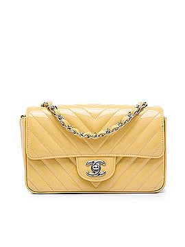 Chanel Mini Rectangular Classic Chevron Patent Single Flap (view 1)
