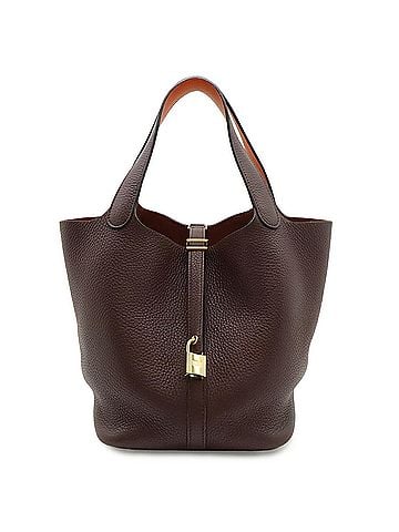 Hermès HERMES Picotin Lock 22 MM Handbag, Taurillon Clemence Leather, Rouge H Orange Field, X Stamp (view 2)