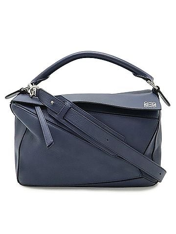 Loewe LOEWE Puzzle Bag Medium Anagram Handbag Shoulder Leather Navy (view 2)