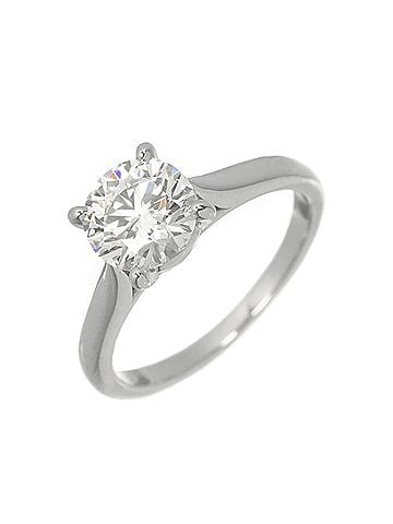 Cartier Cartier Solitaire Diamond Ring, 1.01ct, F VS1, EX, Size #46, Platinum. (view 1)