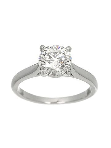 Cartier Cartier Solitaire Diamond Ring, 1.01ct, F VS1, EX, Size #46, Platinum. (view 2)