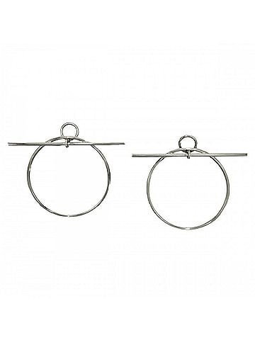 Hermès Hermes Loop MM Hoop Earrings for Women, Sterling Silver 925, Approx. 11.7g (view 1)