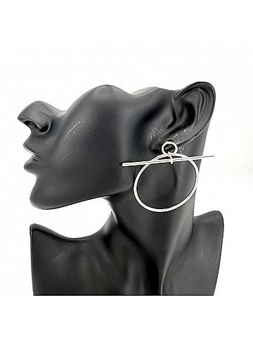 Hermès Hermes Loop MM Hoop Earrings for Women, Sterling Silver 925, Approx. 11.7g (view 2)