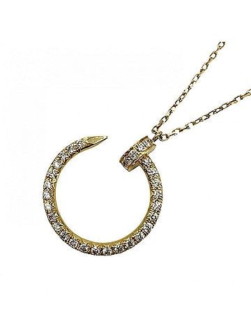 Cartier Cartier Juste un Clou Pendant Necklace for Women, Adjustable, Nail Design, 18K Yellow Gold (Au750), Diamond, Approx. 5.0g (view 1)