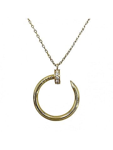 Cartier Cartier Juste un Clou Pendant Necklace for Women, Adjustable, Nail Design, 18K Yellow Gold (Au750), Diamond, Approx. 5.0g (view 2)