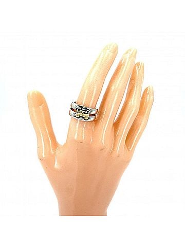 Hermès Hermes Olympus Ring for Women, Vintage Jewelry, Au750 18K Gold, Sterling Silver 925, Approx. 9.1g (view 2)