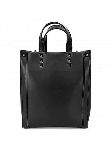 Valentino Garavani Valentino Garavani Women's Studded VLTN Mini Tote Bag, Handbag, Shoulder Crossbody Leather, Black, Black Hardware (view 2)
