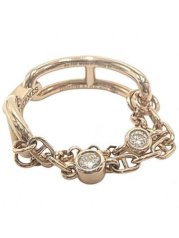 Hermès Hermes women's ring, Chaine d'Ancre Chaos, 18k gold (750PG), HERMES K18 pink gold, 0.16ct diamond, approximately 3.7g. (view 1)