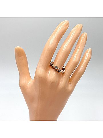 Hermès Hermes women's ring, Chaine d'Ancre Chaos, 18k gold (750PG), HERMES K18 pink gold, 0.16ct diamond, approximately 3.7g. (view 2)
