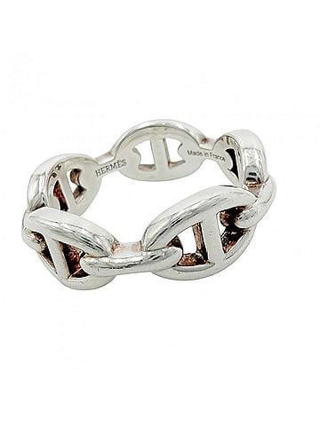 Hermès Hermes ring for men and women, Chaine d'Ancre Enchainée design, sterling silver (925), approximately 5.9g. (view 1)