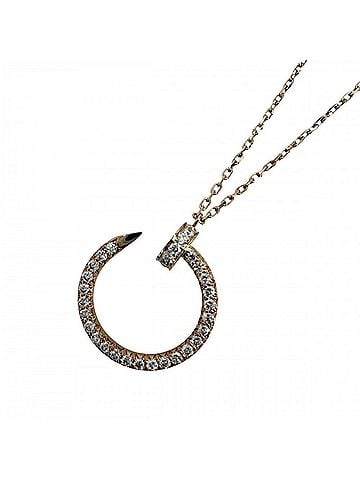 Cartier Cartier Juste un Clou Pendant Necklace for Women, Adjustable, Nail Design, 18K Pink Gold (Au750), Diamond, Approx. 5.5g (view 1)
