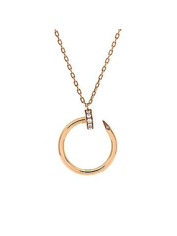 Cartier Juste un Clou Pendant Necklace 18K Rose Gold with Diamonds (view 1)