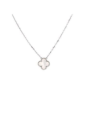 Van Cleef & Arpels Vintage Alhambra Pendant Necklace 18K White Gold and Mother of Pearl (view 1)
