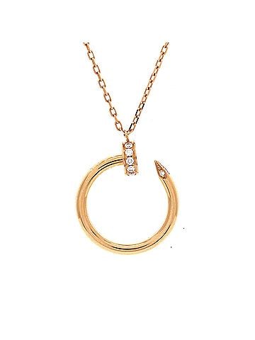 Cartier Juste un Clou Pendant Necklace 18K Rose Gold with Diamonds (view 1)