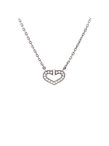 Cartier C Heart de Cartier Pendant Necklace 18K White Gold with Pave Diamonds (view 1)