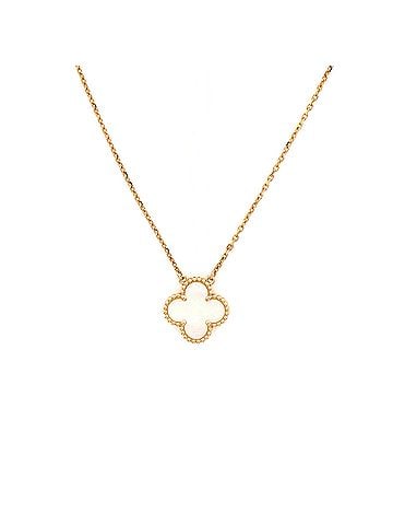 Van Cleef & Arpels Vintage Alhambra Pendant Necklace 18K Yellow Gold and Mother of Pearl (view 1)