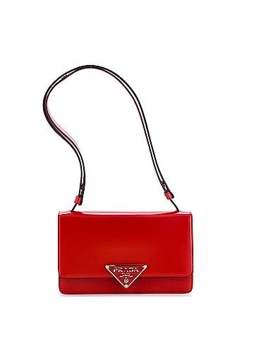 Prada Embleme Triangle Logo Flap Bag Spazzolato Leather Medium (view 1)