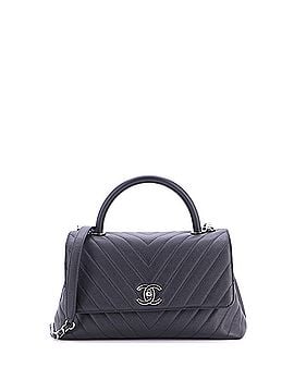 Chanel Coco Top Handle Bag Chevron Caviar Small (view 1)