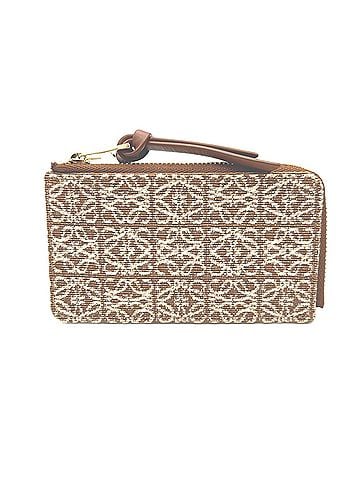 Loewe LOEWE Anagram Jacquard Canvas Coin Card Holder C604Z40X02 2713 Wallet/Coin Case Brown Cream Calf Leather Women's (view 1)