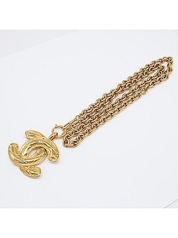 Chanel CHANEL Coco Mark Matelassé Pendant Chain Necklace GP - Gold Women's (view 2)