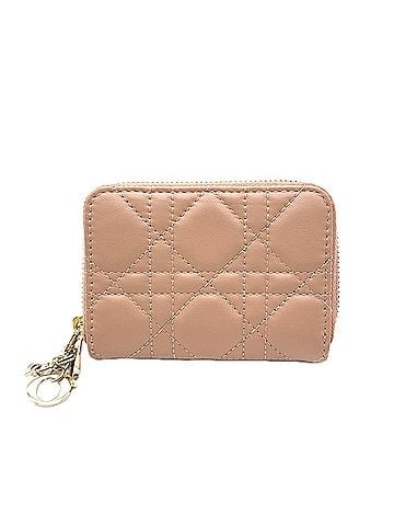 Christian Dior Christian Dior Lady Voyageur Small Zip Wallet/Coin Purse S0985ONMJ Pink Beige Lambskin Women's (view 1)