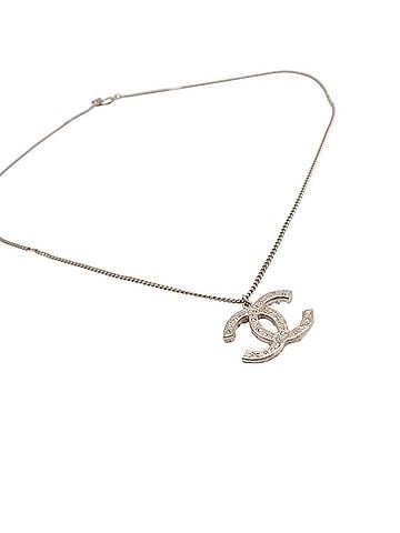 Chanel CHANEL Coco Mark Rhinestone Necklace GP - Silver for Women (view 1)