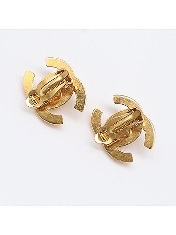 Chanel CHANEL Coco Mark Turnlock Earrings GP - Gold Women's (view 2)