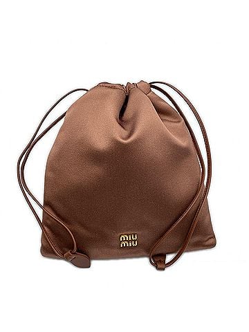 Miu Miu Miu Miu MIUMIU Satin Drawstring Pouch 5NG010 Brown Women's (view 1)