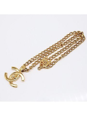 Chanel CHANEL Coco Mark Turnlock Necklace GP - Gold for Women (view 2)