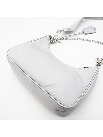 Prada PRADA Re-Nylon Logo Shoulder Bag Fiordarizo 1BH204 - Gray Nylon for Women (view 2)