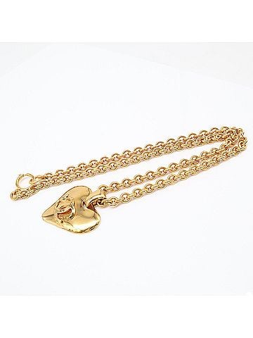 Chanel CHANEL Coco Mark Heart Necklace GP - Gold for Women (view 2)