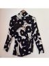 Rachel Comey 100% Silk Floral Black Tan White Blouse Size 6 - photo 6