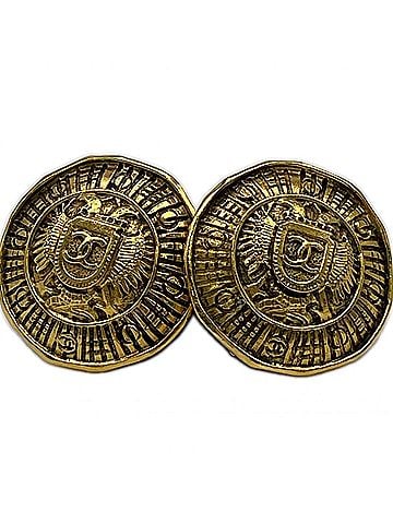 Chanel CHANEL Coco Mark Vintage Earrings GP - Gold Women's (view 1)