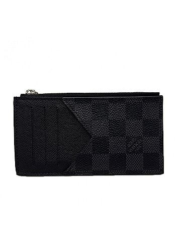 Louis Vuitton LOUIS VUITTON Damier Graphite Coin Card Holder N64038 Wallet/Coin Case Black Gray Leather Men's (view 1)