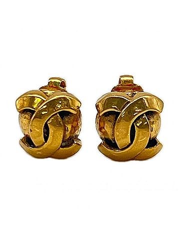 Chanel CHANEL Coco Mark Round Earrings GP 209 Gold Women's (view 1)