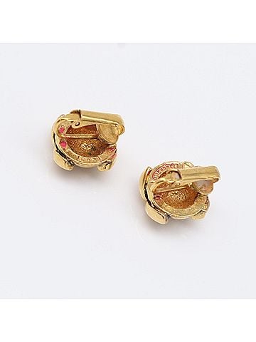 Chanel CHANEL Coco Mark Round Earrings GP 209 Gold Women's (view 2)