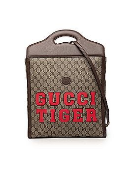 Gucci GG Supreme Web Tiger Satchel (view 1)