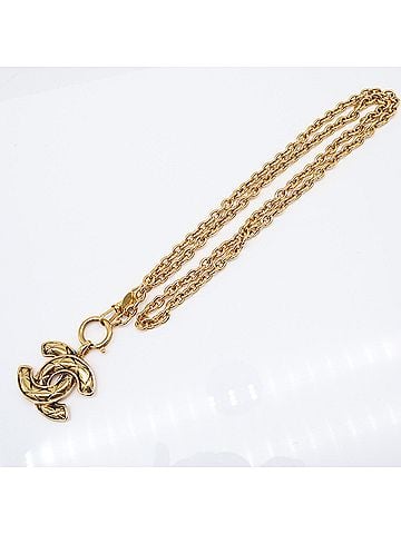 Chanel CHANEL Coco Mark Matelassé Necklace GP - Gold Women's (view 2)